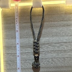 5 inch 550 lb UV reactive Paracord lanyard w/ metal Skull Bead, handmade in USA!