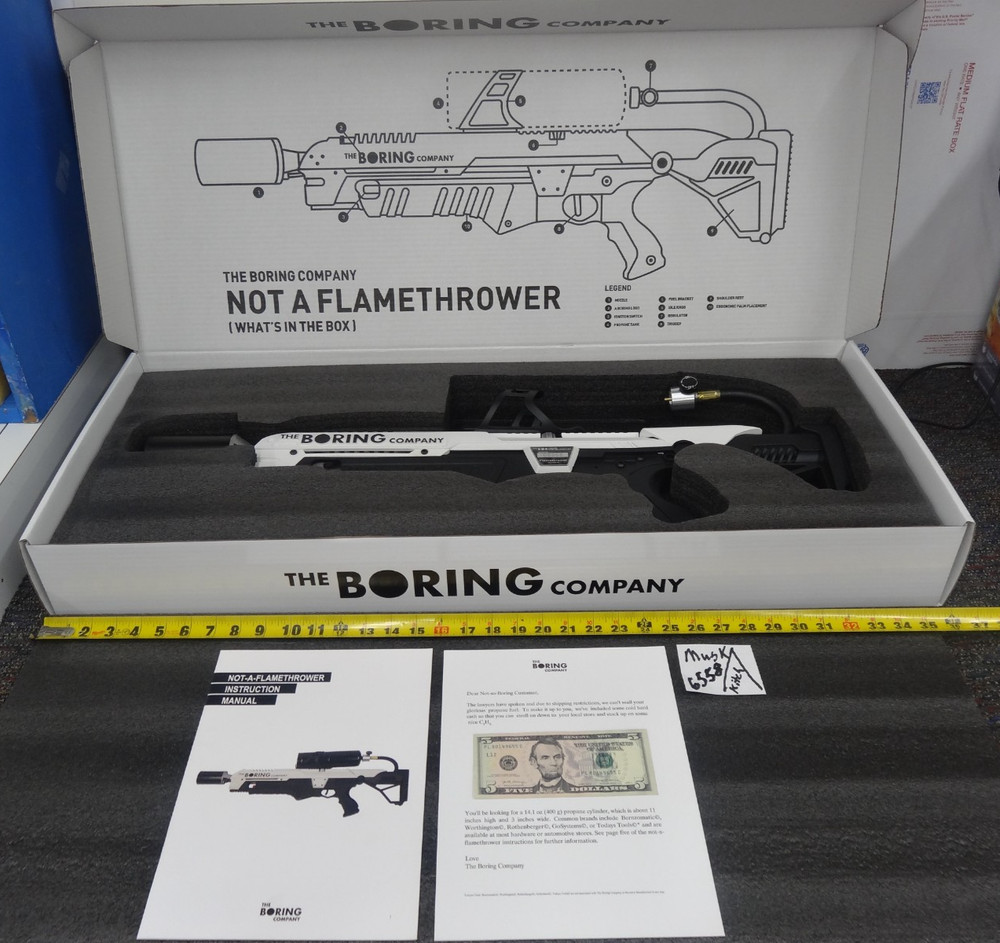 Elon Musk The Boring Company Not A Flamethrower #6558 with Instructions & $5 NEW
