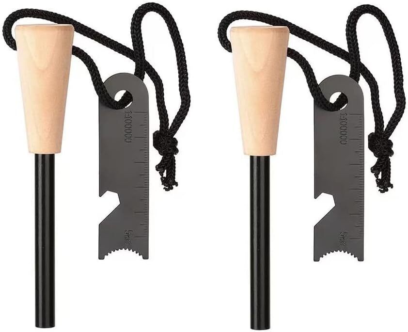 Fire Starter Emergency Survival Kits Camping Hiking Magnesium Ferro Rod (2-Pack)