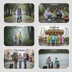 12-Pack Kids Clear Rain Ponchos with Hood, Breathable Cape-Style Disposable E…