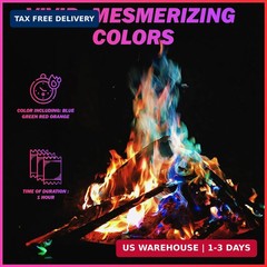 25 Pack Colorful Flames Color Fire Packets Fire Pit for Campfire,Fire Color Pack