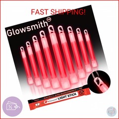 Glow Fever Emergency Safety Military Grade Glow Sticks; 10pcs, 6″ Ultra Bright G