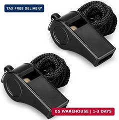 Sports Whistles Set 2pcs Plastic with Lanyard Loud Crisp