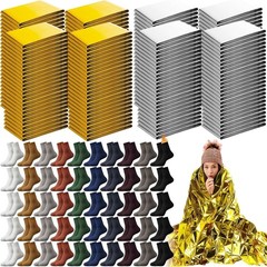 96 Pcs Emergency Blanket Thick Socks Winter Bulk Homeless Survival Care Supplies