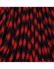 550 Paracord Imperial Red & Black 50/50, 25 FT USA MADE & SELLER