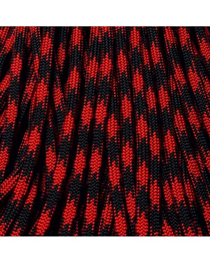 550 Paracord Imperial Red & Black 50/50, 50 FT USA MADE & SELLER