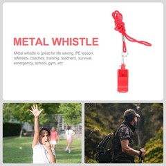 3Pcs Reusable ABS Red Outdoor Emergency Survival Whistles Keychain