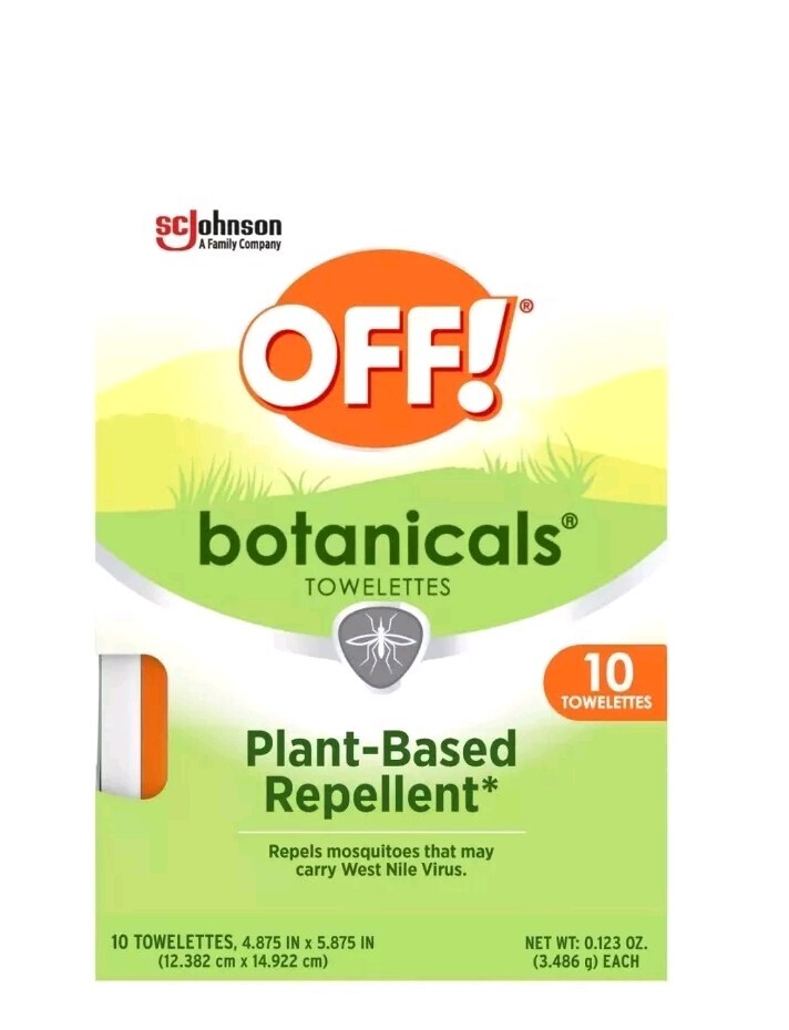 OFF! Botanicals Plant-Based Insect Repellent Towelettes, 10ct
