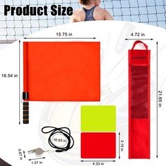 Volleyball Referee Flags Set with Whistle, Cards, and Storage Bag – 4PCS