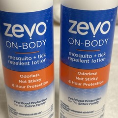 Zevo On Body Mosquito + Tick repellent Lotion 5.8 fl. oz 2 Bottles