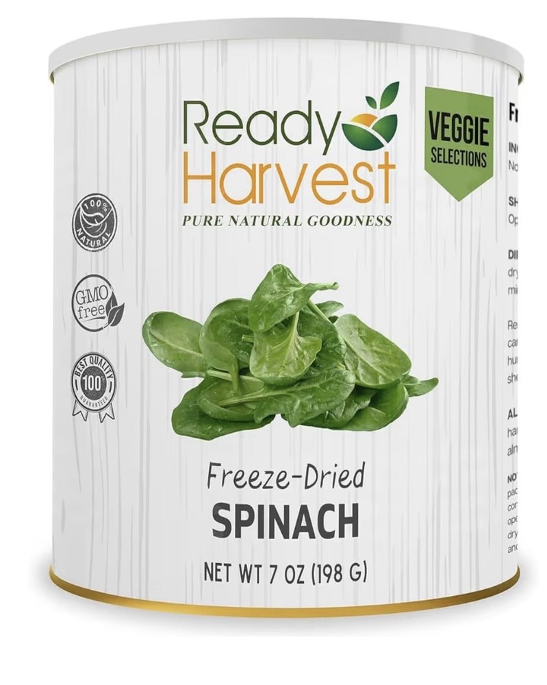 Ready Harvest Freeze-Dried Spinach Emergency 1 CAN