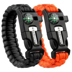 Paracord Bracelet, Pack of 2, Large, 10 ft Continuous Strand