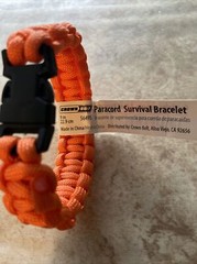 Paracord Survival Bracelet Nylon, polyester 9 Inches Orange