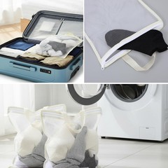 2 Pcs Hanging Laundry Bag Small Mesh for Washing Medium, White