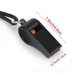 Fya Whistle, Plastic Whistle with Lanyard, Loud Clear Black Whistles 12PCS