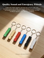 Multicolor Bear Bells with Whistle, Includes Matching Emergency Whistle, Perf…
