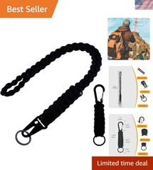 Black 2-Piece Heavy Duty Paracord Keychain with Belt Clip for Adventurous Souls