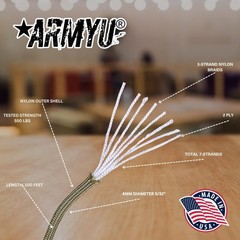 Army Universe Neon Turquoise Nylon Paracord 550 lbs 100 Feet,