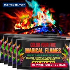 Magical Flames Fire Color Packets (12 Pack), Vibrant Multi-Color Fire for Fire P