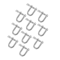 2×M8 D Shape Shackle SUS304 For Mounting Ropes Cables Straps Chains Trailers