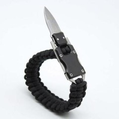 New Black Paracord Tactical Knife Bracelet Survival Gear EDC 2024