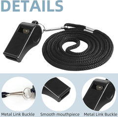 Whistle, 4 PCS Thick Plastic Sports Whistles with Lanyards, Coach Whistle, Loud