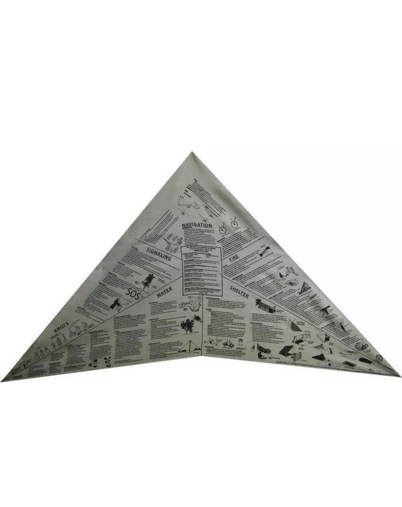 METHST Survival Metrics Head For Survival Triangular Bandana Cravat 100% Gray