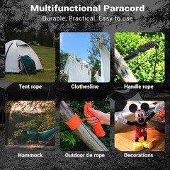 WEREWOLVES 550 Paracord Kits 100ft Each Color – 5 Colors Parachute Cord Combo 7