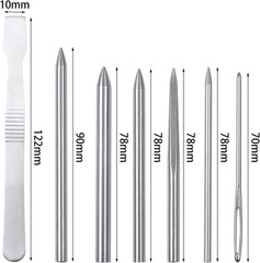 7 Pack Stainless Steel Paracord FID Set Paracord Lacing Stitching Needles and Sm
