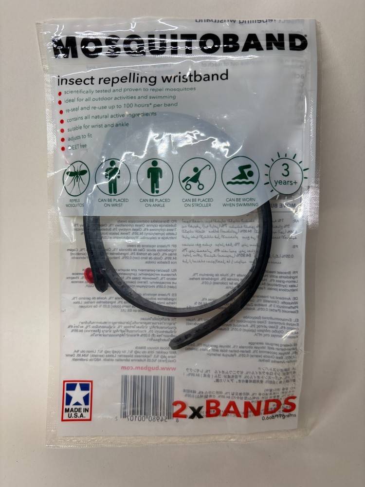 Set of 2 Mosquito Band Mosquito Repellent Hiking Woods Insect Repellent Wearable