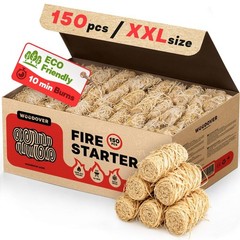 150 pcs Large Fire Starters for Fireplace, Natural Fire Starter for Campfires…