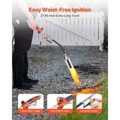 Propane Torch Weed Burner, 1, 800, 000 BTU with 10 ft Hose, Heavy Duty Blow