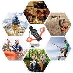 7-in-1 Emergency Survival Function Whistle, Outdoor Multifunctional Tool Safe…