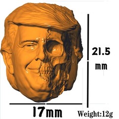 Trump Face Skull Beass Bead Paracord Knife Bead Pendant Lanyard Bead
