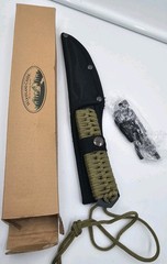 Woodland Creek Be Outdoor Ready Survival Knife With Fire Starter Green In Box