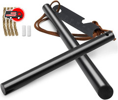 2-Pack Ferro Rod Fire Starter Kit w/6-in-1 Tool & Tinder – Survival Camping