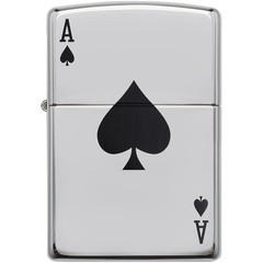 Zippo Lucky Ace High Polished Chrome Pocket Lighter