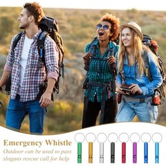 200Pcs Emergency Whistles with Keychains, Aluminum Extra Loud Survival 200pcs