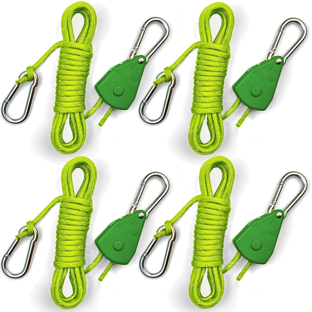 kokkoya 15ft Paracord Green 4Pack 1/8in