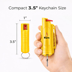 3 Pack Burn Pepper Spray Keychain 0.5 oz Maximum Strength OC Self Defense Yellow