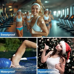 QaZanteiar 55 Pack Freestyle Libre 2 Covers Blue Latex Free Hypoallergenic