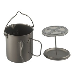 Sleek and Functional Titanium Coffee Cup for Traveling and Backpacking