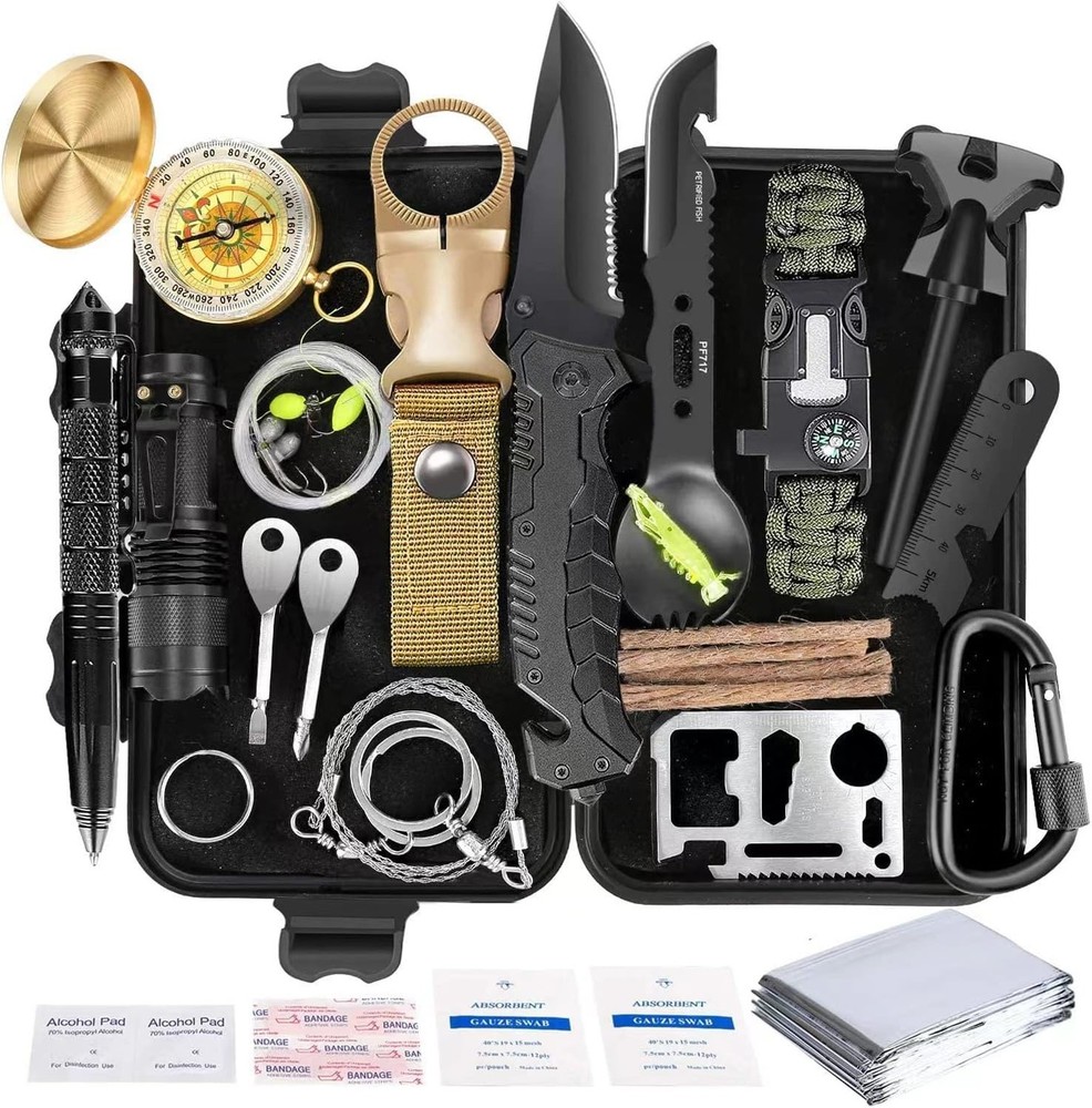 Survival Kit 35 in 1 First Aid Emergency Gear Compact Waterproof Camping Hiking