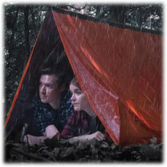 Outdoor Go Time Gear – (1) two-person Emergency Survival Tent + 2 Ponchos
