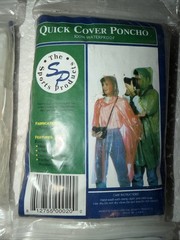 4 Pc Clear Quick Cover Poncho, Emergency Rain & Wind Protecting Universal Size