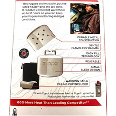 Zippo Hand Warmer Oil Filling type 12 hours fever With Cloth Pouch 18 Hour