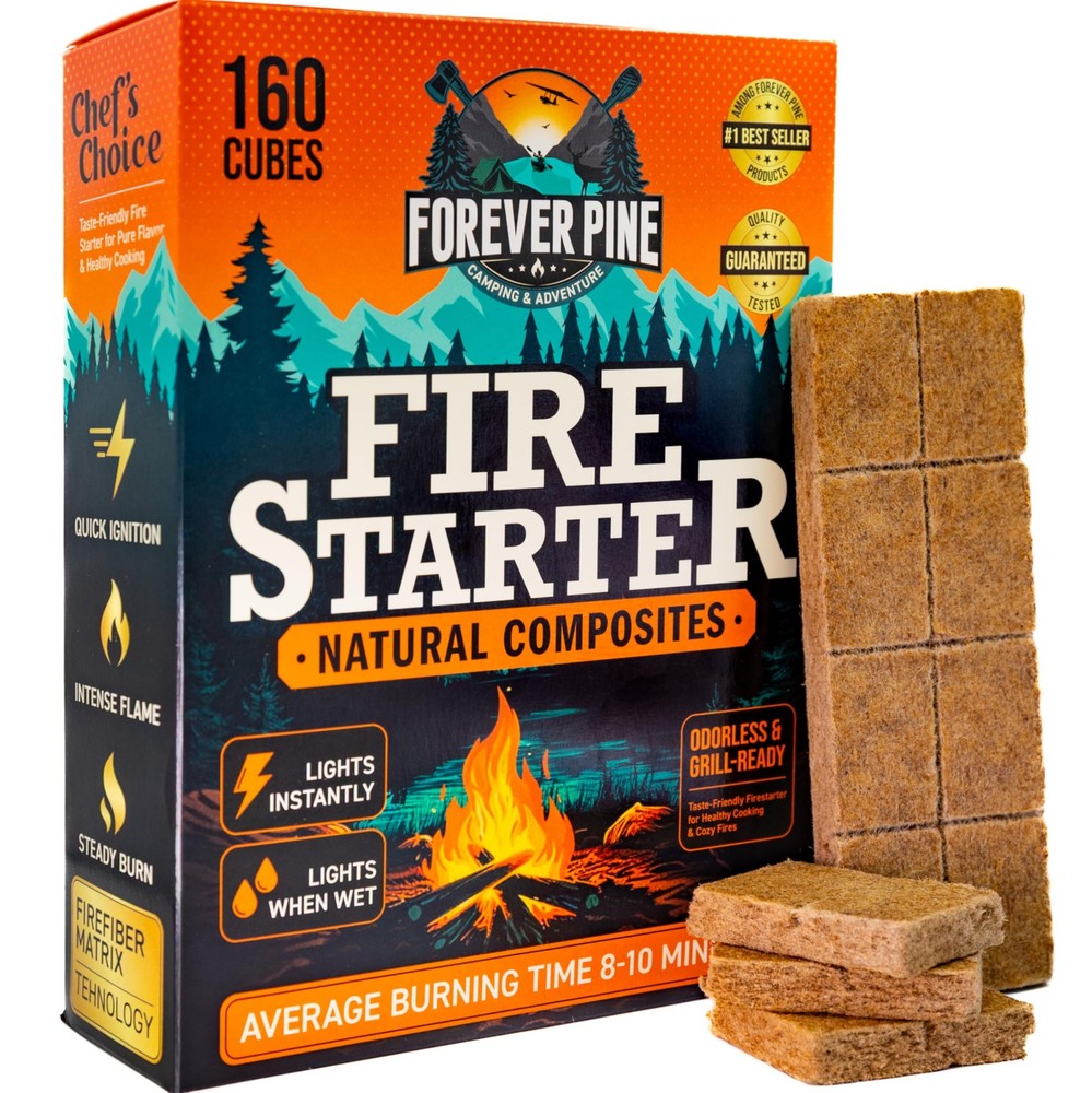 Fire Starter Cubes, 160 pcs – Value Pack – Firestarter Squares for Fireplace,…