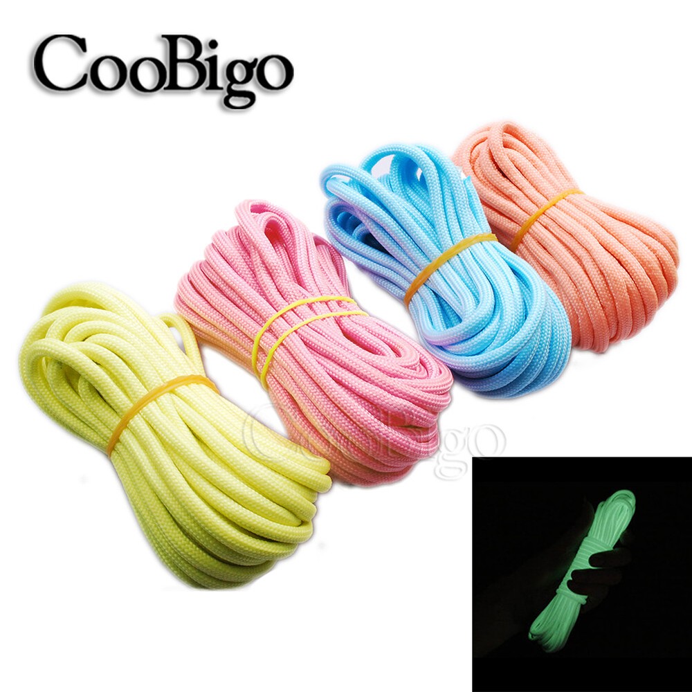 20FT Glow In The Dark Parachute 550 Cord Rope 7 Strand Core Paracord Braeclet
