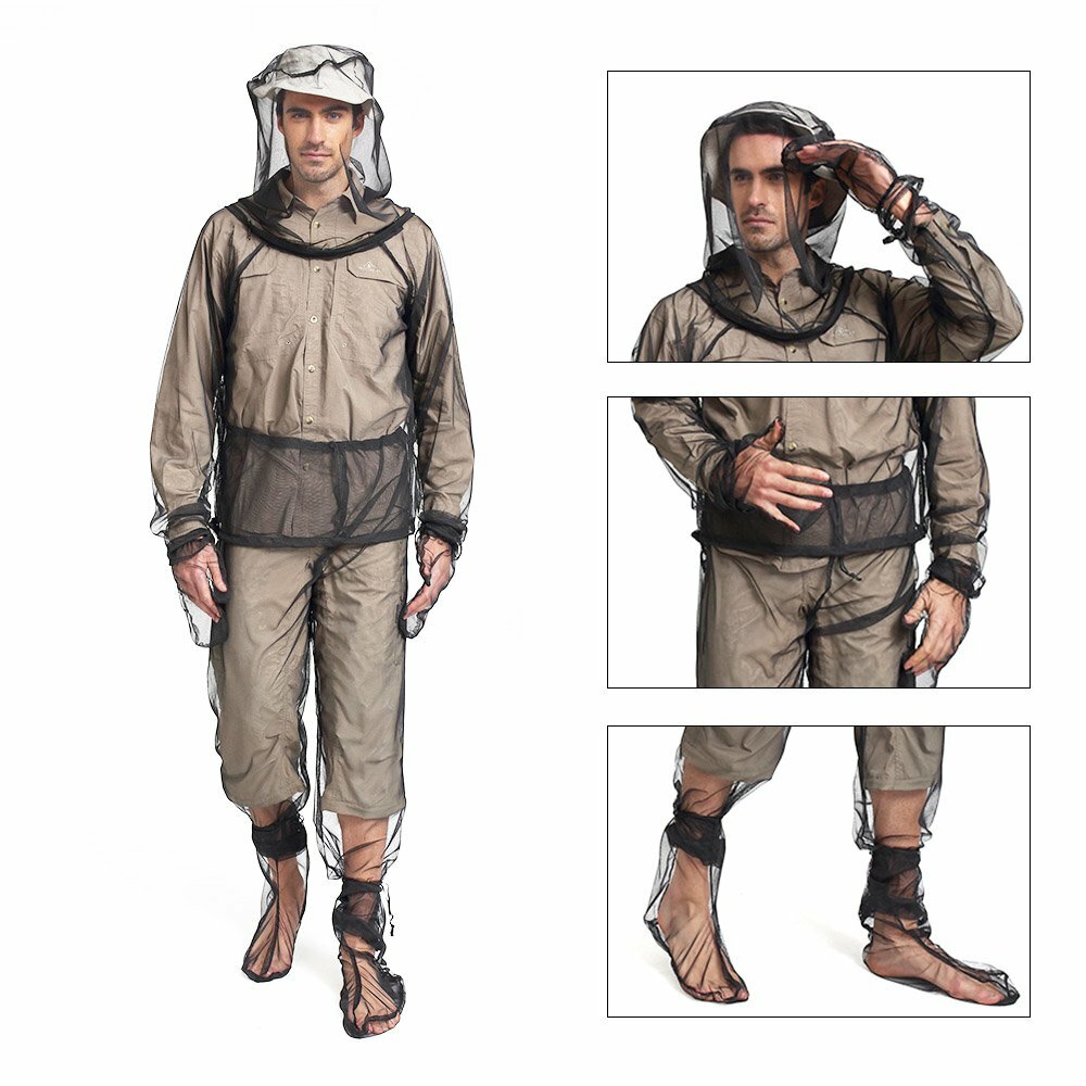Mesh Hooded Mosquito-proof Suit Outdoor Camping Anti-mosquito Bite Clothes Multi