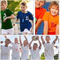 5Pcs Mini Whistle Plastic With Rope Kid Football Soccer Outdoor Whistle Gifts